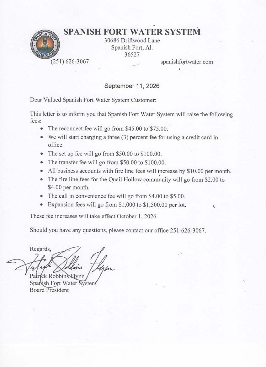 Scan_20260915 Letter explaining to customers the price increases that will take effect October 1, 2026